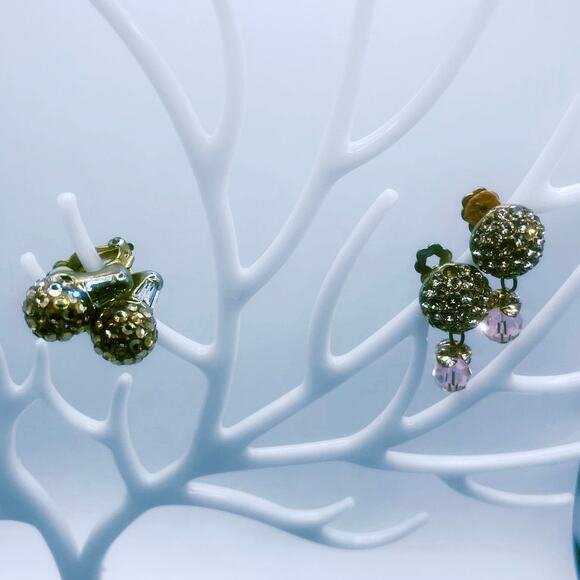 Set of Two Rhinestone Clip Earrings - Picture 5 of 6